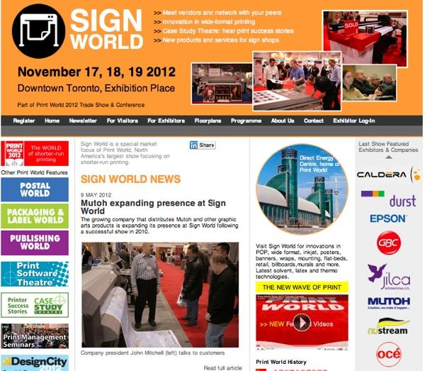 One of four Special Market Focus websites promoting the world of print at Print World